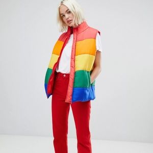 Daisy Street Puffer Rainbow Vest (Size US 4)